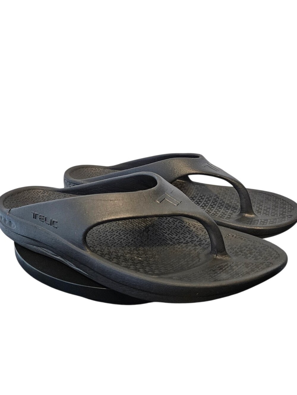 Telic Energy Recovery Flip-Flops‎ In Midnight Black Womens Size M 7/8